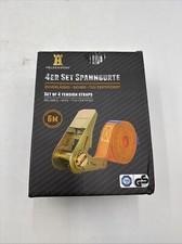 HELDENWERK 4 Stück Spanngurte 6M Meter mit Ratsche Neu
