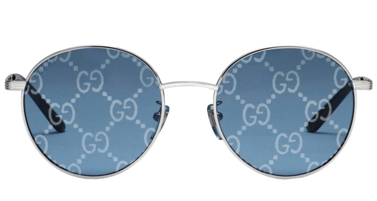 サングラス GUCCI Gucci - GG0944SA-004 - silver-silver-blue Gucci Unisex GG0944SA Silver Frame / Blue Silver Logo