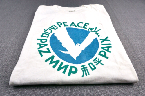 Vintage World Peace T Shirt Small Medium 70s Dove Freedom Love Anti War Global - Picture 12 of 13