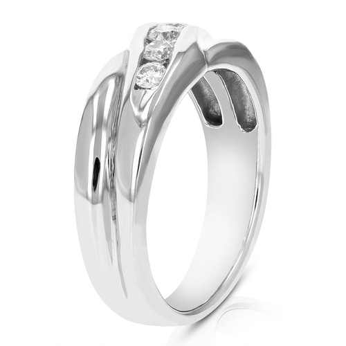 1/2 ct Diamond Wedding Engagement Ring for Men's in Platinum SI1 Channel 5 Stone - Picture 5 of 9
