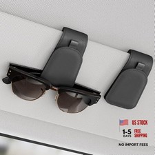Sotfamily Sunglass Holder for Car Visor, Suede Cloth Magnetic Sunglass Black