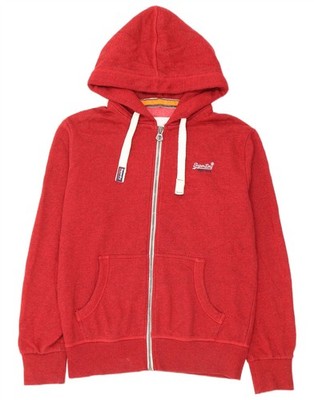 Superdry Herren Kapuzenpullover mit Reißverschluss Large Rot Baumwolle AS34