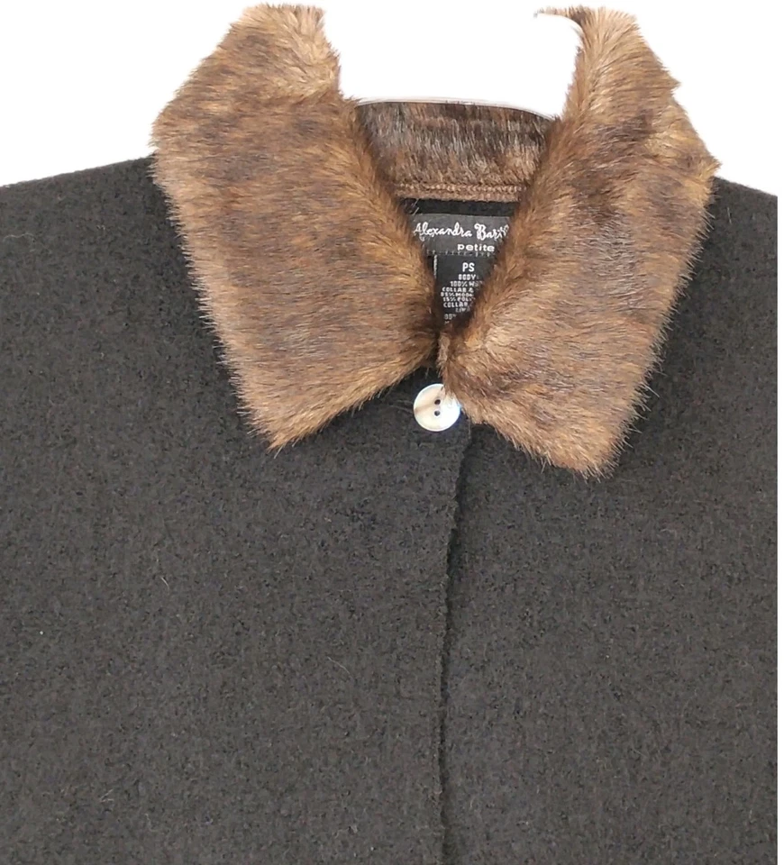 Alexandra Bartlett куртка Sz S черный шерсти букл трикотажа искусственного меха платье повседневный новый - Изображение 2 из 4