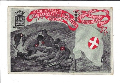 1906 Italian Red Cross Postcard 5th Anniversary of Rescue Assn of Osimo 3087