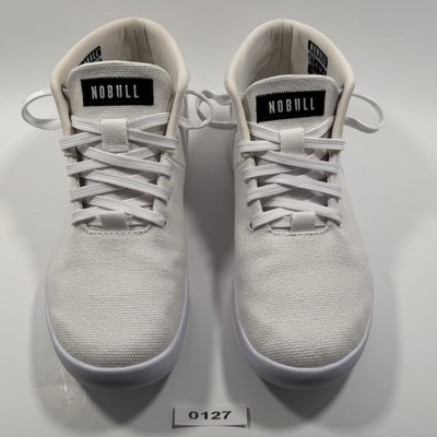 NOBULL Canvas High Top Trainer Shoes Womens 8 Mens 6.5 White CrossFit Gym