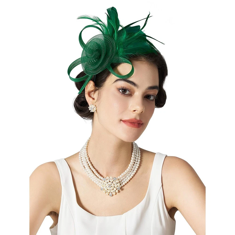 Party/Cocktail Green Fascinators & Headpieces for Women for  display picture 1