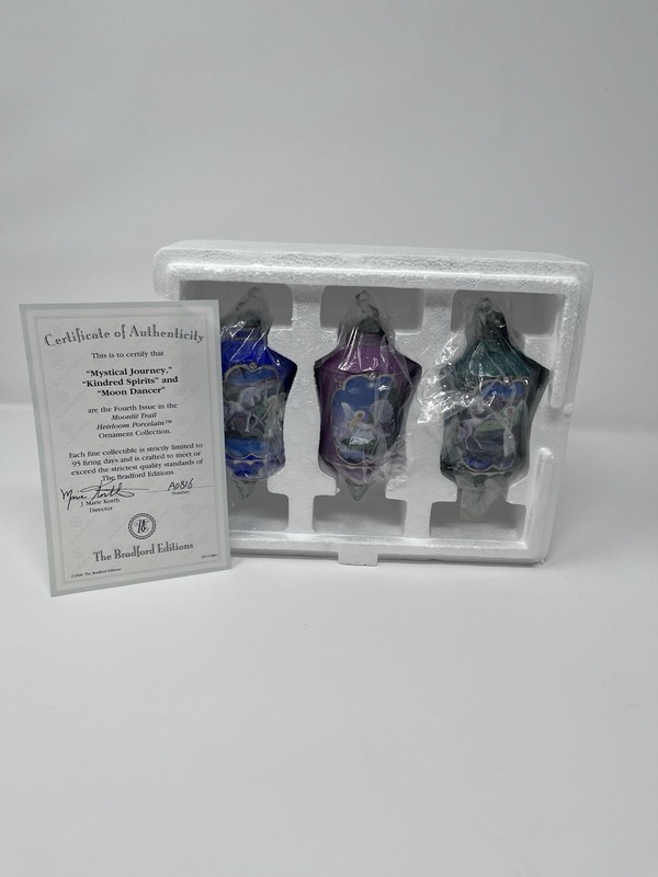 The Bradfords Edition Moonlit Maidens and Majestic Unicorns Ornament Set of 3 