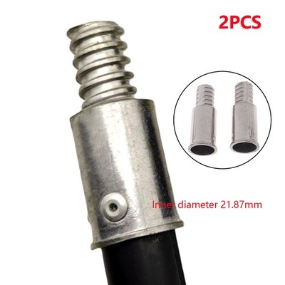 2pcs Broom Extension Pole Adapter Tips Metal Threaded Handle Tips End Adapter