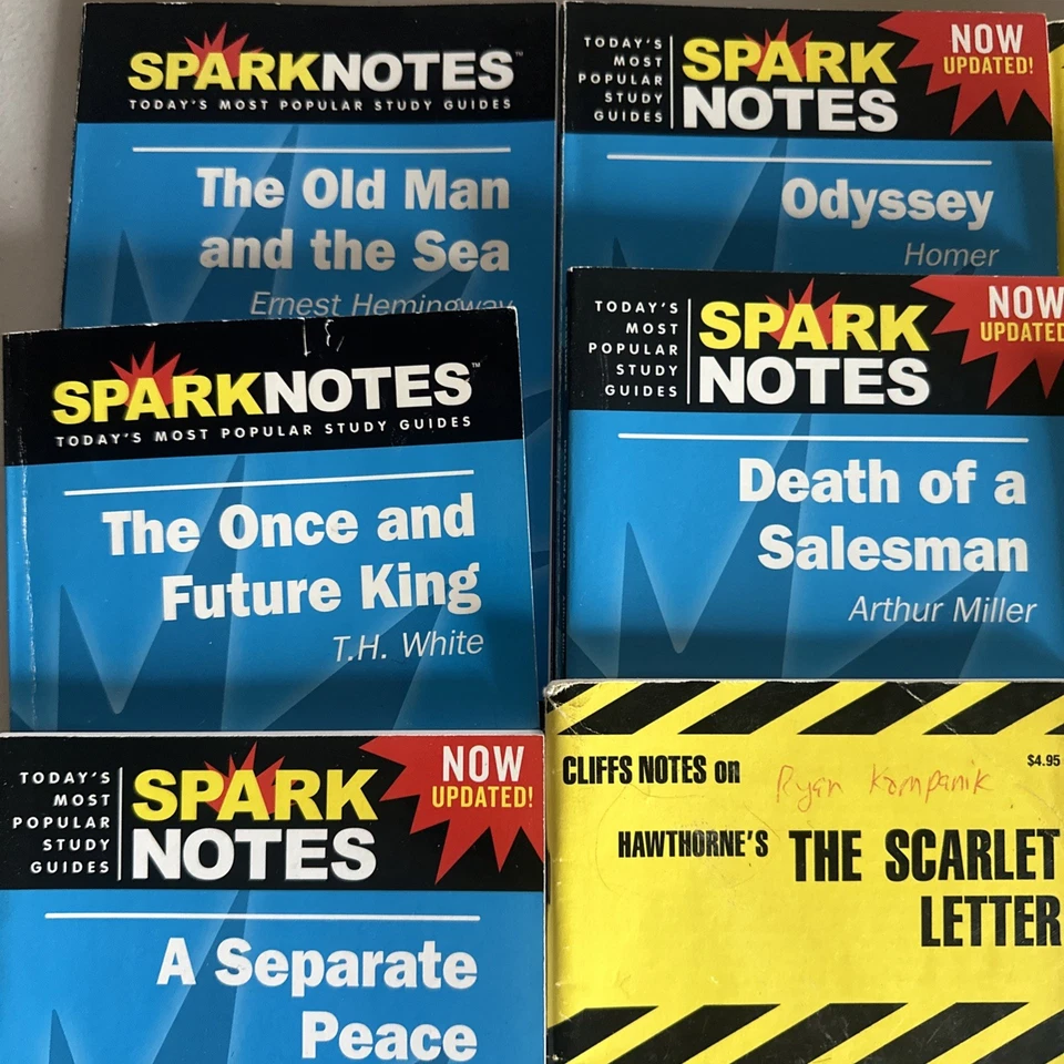 Lot of 10 Cliffs Notes Spark Notes  Reading Study Guides Scarlett Letter + More - Image 2 of 4