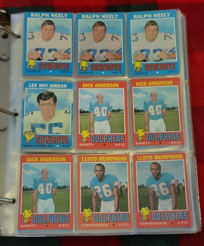 1970's Football Cards Sheet Of 9 #25