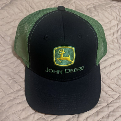 John Deere Black & Green Mesh Back Trucker Hat/Cap One Size 2020