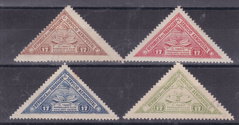 PARAGUAY ^^^^sc# C98-101  hinged& used  AIRPOSTS  set( Triangles) @xxrum 787para