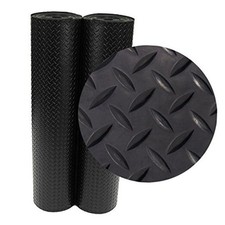 Diamond-Plate Rubber Flooring Rolls - 3 mm x 4 ft x 2 ft 2 ft x 4 ft x 0.1 in