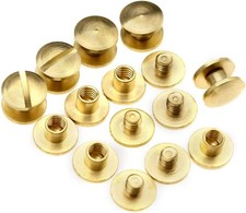 SING F LTD 10pcs Belt Screw Leather Craft Brass Rivets Stud Head 6 x 4.5mm...