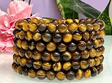 Wholesale Lot 6 Pcs Tiger Eye 6mm 7.5 Crystal Healing Stretch Bracelet