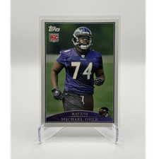 Topps 2009 Michael Oher Rookie RC #342 Baltimore Ravens Football Trading Card. rookie card picture