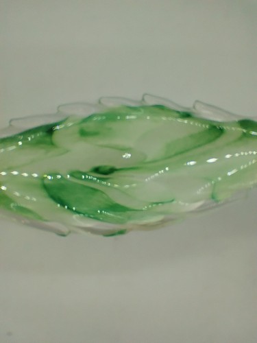 Stunning Mid Century Murano Green Glass Bowl/Dish 26cm X 10cm - Picture 8 of 16
