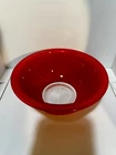 Vintage Pyrex Red Glass Mixing Bowl Clear Bottom 322 1L