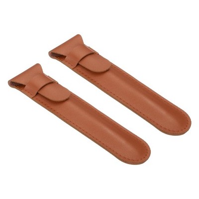 Uxcell 2 Stück Leder Stiftetui, Flip Einzel Etui Halter Hellbraun 