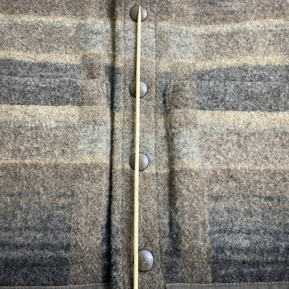 Chaqueta Chaleco de Lana Ralph Lauren Vintage Talla Pequeña Borde de Cuero a Cuadros Foto 4 de 4