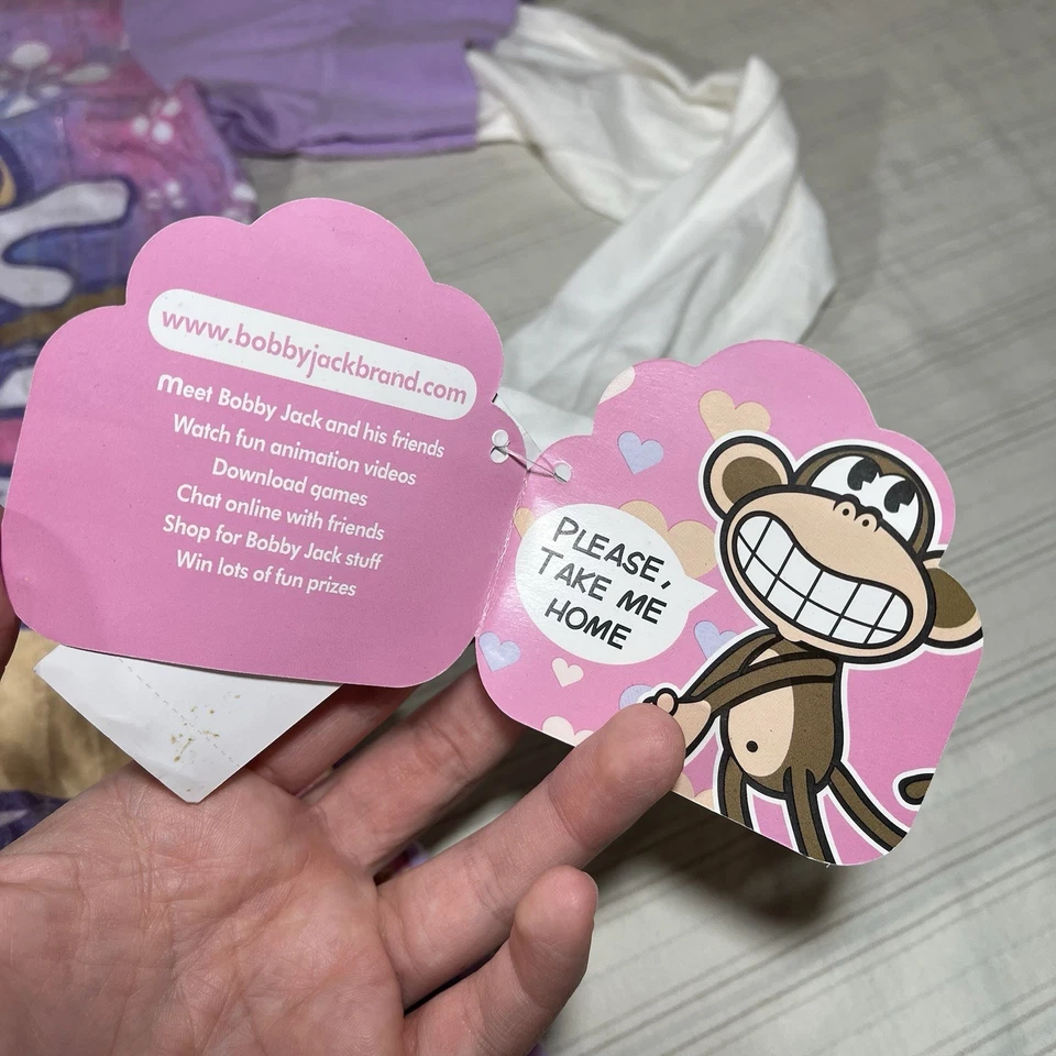 VTG Y2K Bobby Jack Bubble Gum Shirt Girls 14/16 Monkey Long Sleeve Key Chain NWT - Image 3 of 4