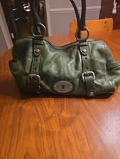 Green Leather Fossil Maddox Satchel Purse