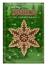 Christmas Card For Husband Gold Foil Snowflake Hallmark Heartline Card NEW