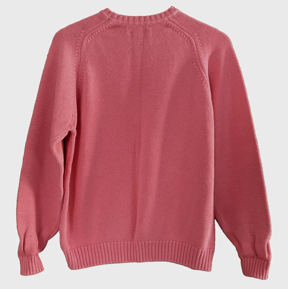 Suéter LANDS END Rosa Coral CUELLO REDONDO CLÁSICO ALGODÓN Coctelera Pesada L 14-16 P PL Foto 2 de 4