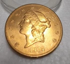 Antique 1904 P $20 Liberty Head Double Eagle  Gold Coin