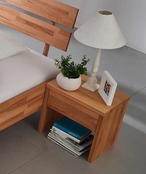 Nachttisch Nachtkommode KomforthöHe 50X45Cm Kernbuche Massiv GeöLt Neu Ovp!!!-image