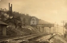 Early Garrett PA Cassellman Coal Mine Somerset County RPPC Photo Postcard COPY