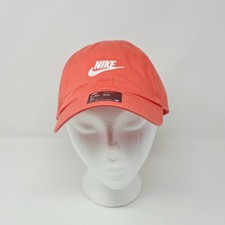Nike Club FB5368-814 Unstructured Futura Washed Adjustable Hat Cap Coral Sz L/XL
