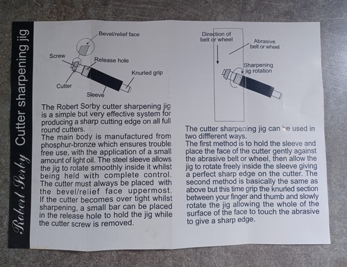 Vintage Robert Sorby Ultima Cutter Sharpening Jig ULTCSJ with Instructions - Picture 3 of 6