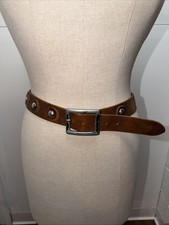 Diesel Studded Leather Belt Brown Size 85 Cm Waist Made in Italy Size 90 Vintage