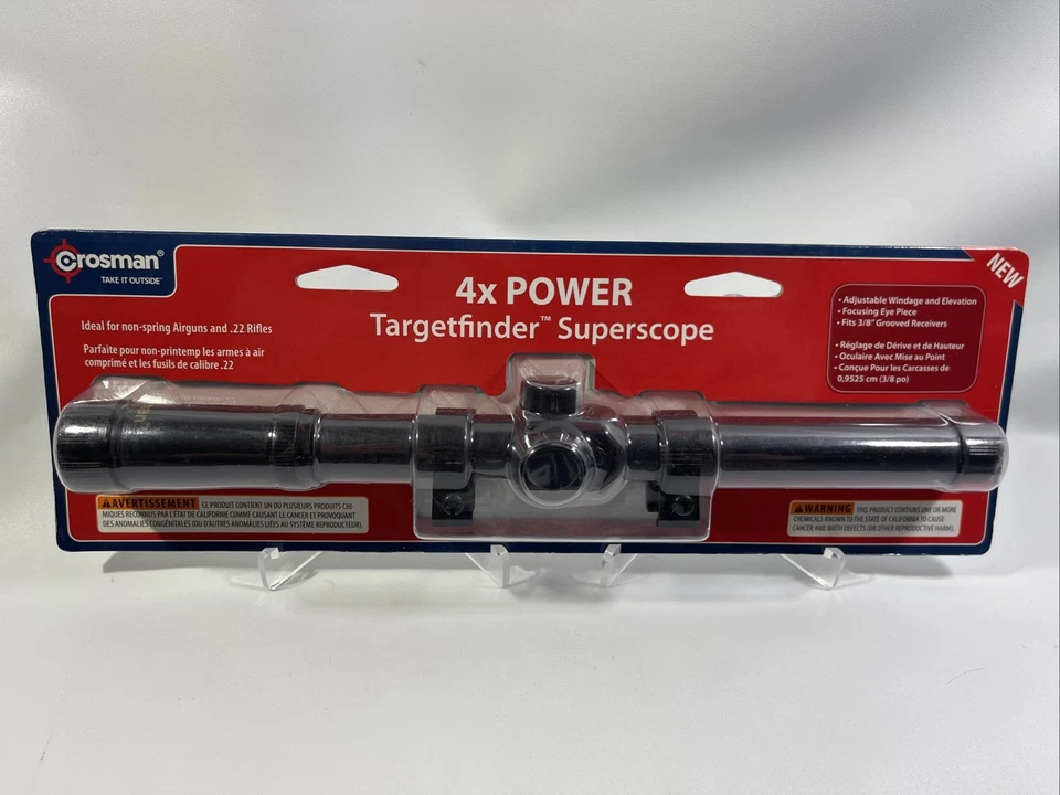 Mira para rifle Crosman 0410 Targetfinder Superscope 4x15 mm retícula dúplex, negra Foto 2 de 3