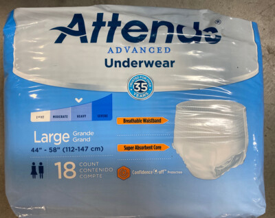 Attends Disposable Underwear Large APP0730 Heavy 18 Ct