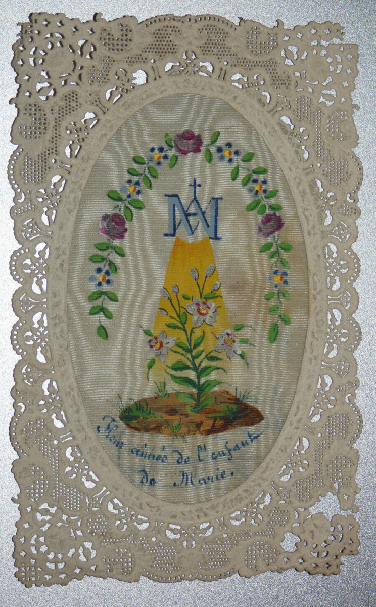 image pieuse canivet dentelle sainte marie je le mets sous votre
