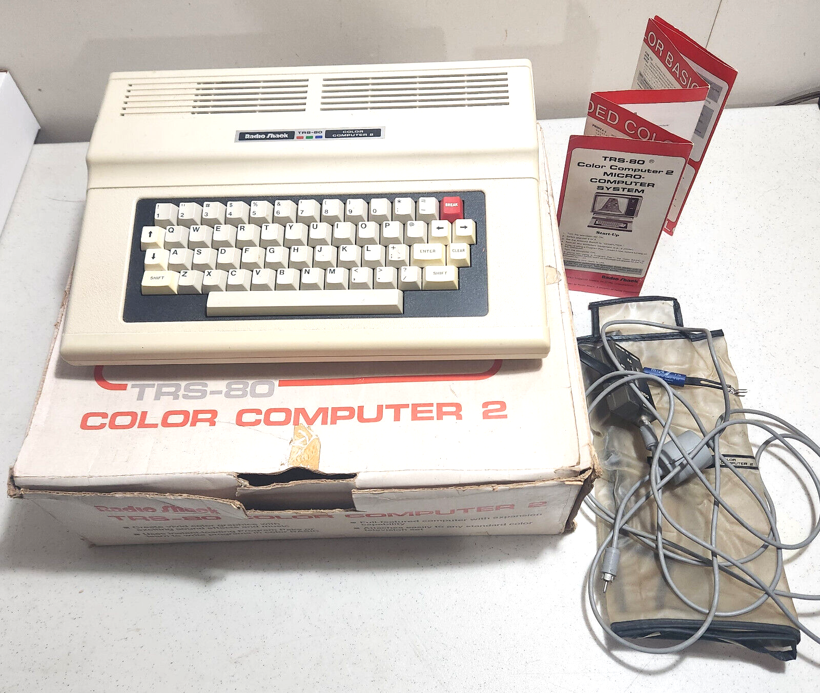Radio Shack TRS-80 Color Computer 2 Model 26-3127B 64K with Original Box - 1980s
