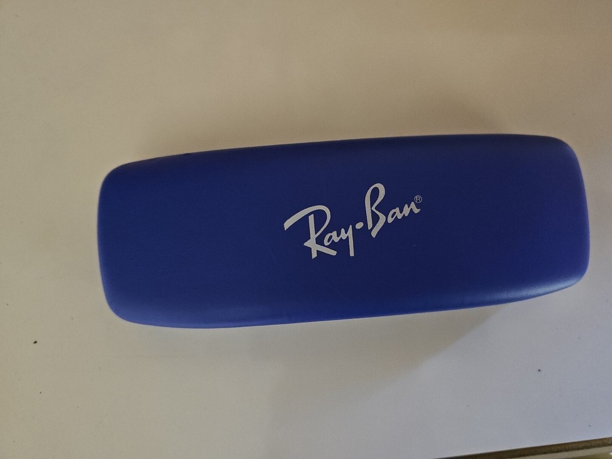 Ray-Ban Hard Clamshell Eyeglasses Sunglasses Case Blue w/Red 