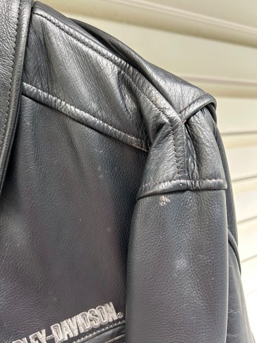 Chaqueta de cuero negra Harley Davidson para hombre talla XL 97047-05VM BURNOUT de EE. UU. - Imagen 5 de 14