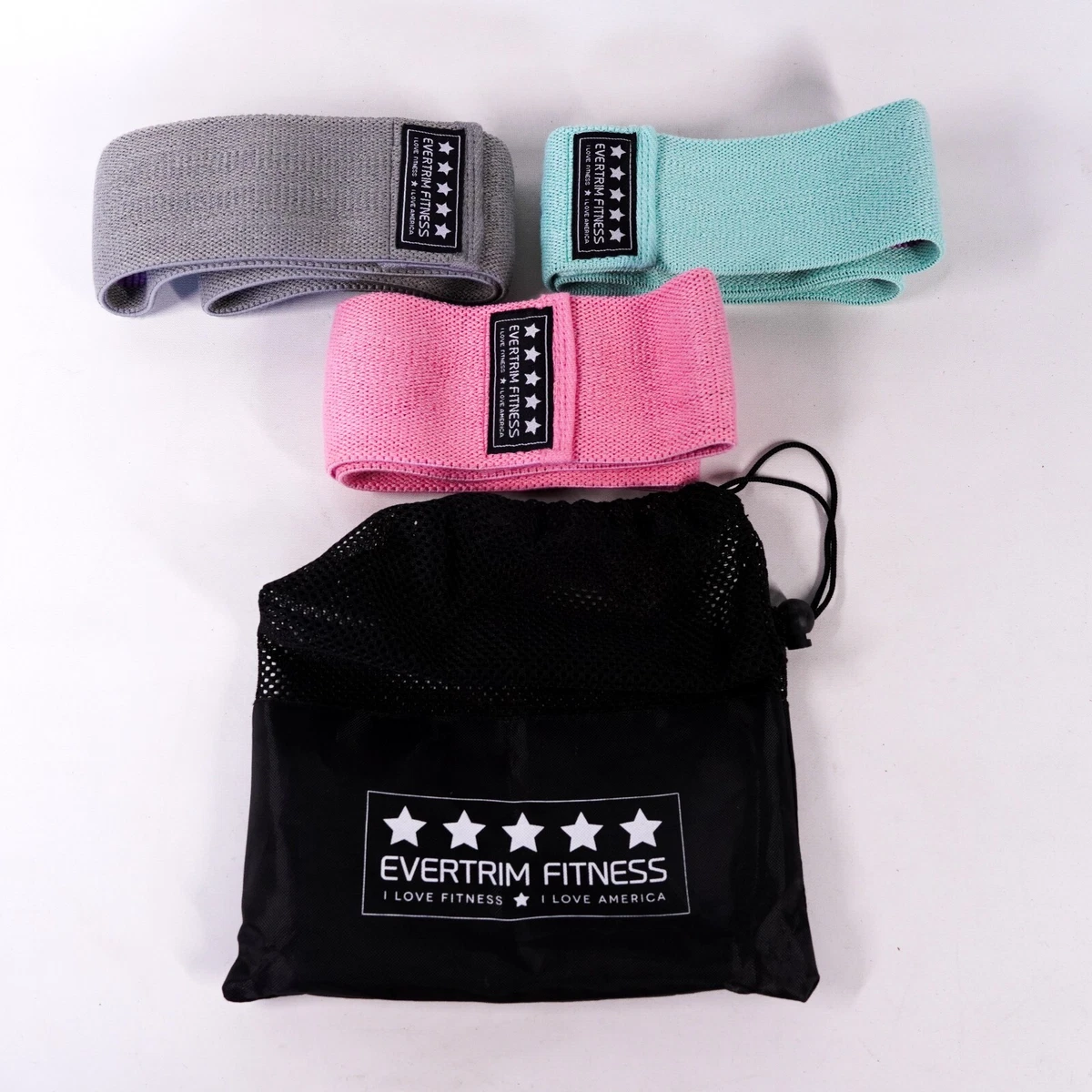 Evertrim Fitness Fabric Resistance Pilates Yoga Stretch Bands Strength Equipment