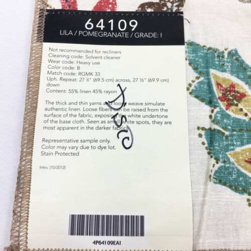 Ethan Allen Fabric Sample Lila Pomegranate Upholstry Craft Miniatures - Picture 3 of 3