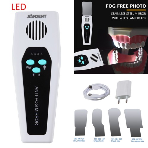 Dental Anti-fog Mirror Photography Reflector LED Lights Stainless Steel 4Mirrors - Picture 11 of 24