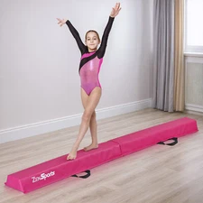 6' Kids Balance Beam for Home Use with Handle Gym Training Equipment Pink