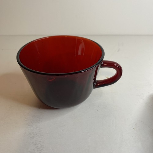 Vintage Ruby Red Glass Teacup 4.5"x2.5"x3.5" - Picture 3 of 12