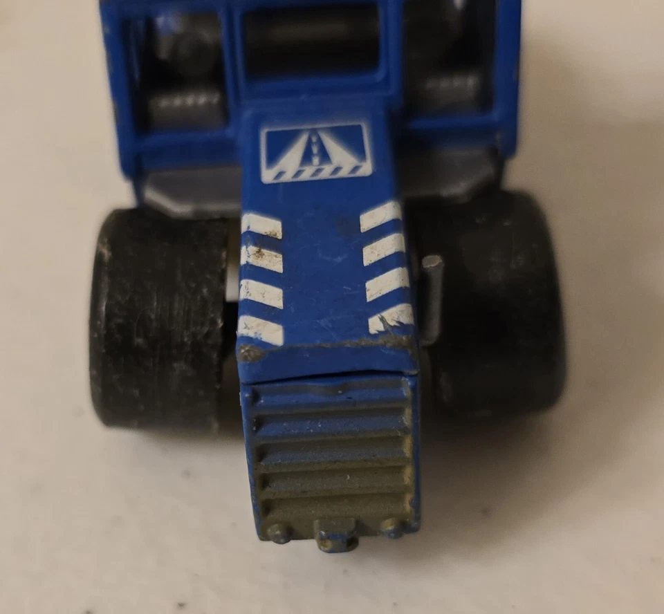 Matchbox Blue Stream Road Roller PR-510 1979 negro blanco construcción de dos tonos Foto 4 de 4