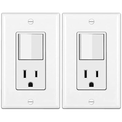 2 Pack Ten Combination Wall Light Switch And Decor Outlet Single Pole Rocker S