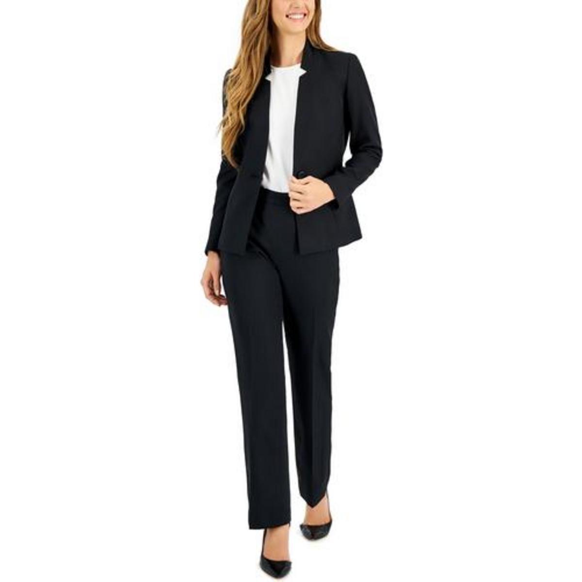 Le Suit Женские черные брюки для карьеры в елочку Petites 12P BHFO 1415