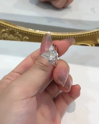 2.30TCW Pear Lab Grown Diamond Certified Ring For Engagement 14k White Gold - Picture 12 of 16