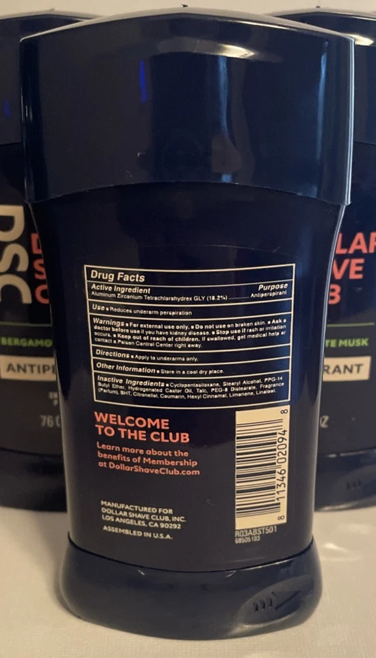 6 DSC Dollar Shave Club Bergamot & White Musk Antiperspirant 2.7 oz exp 12/2025 - Image 3 of 4